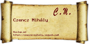 Czencz Mihály névjegykártya