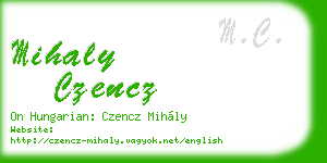 mihaly czencz business card