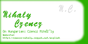 mihaly czencz business card